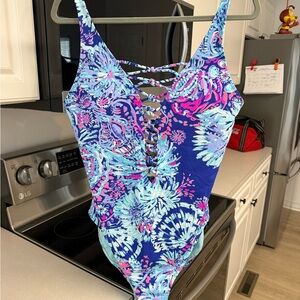 Lilly Pulitzer Lattice Swim in Surf Gypsea